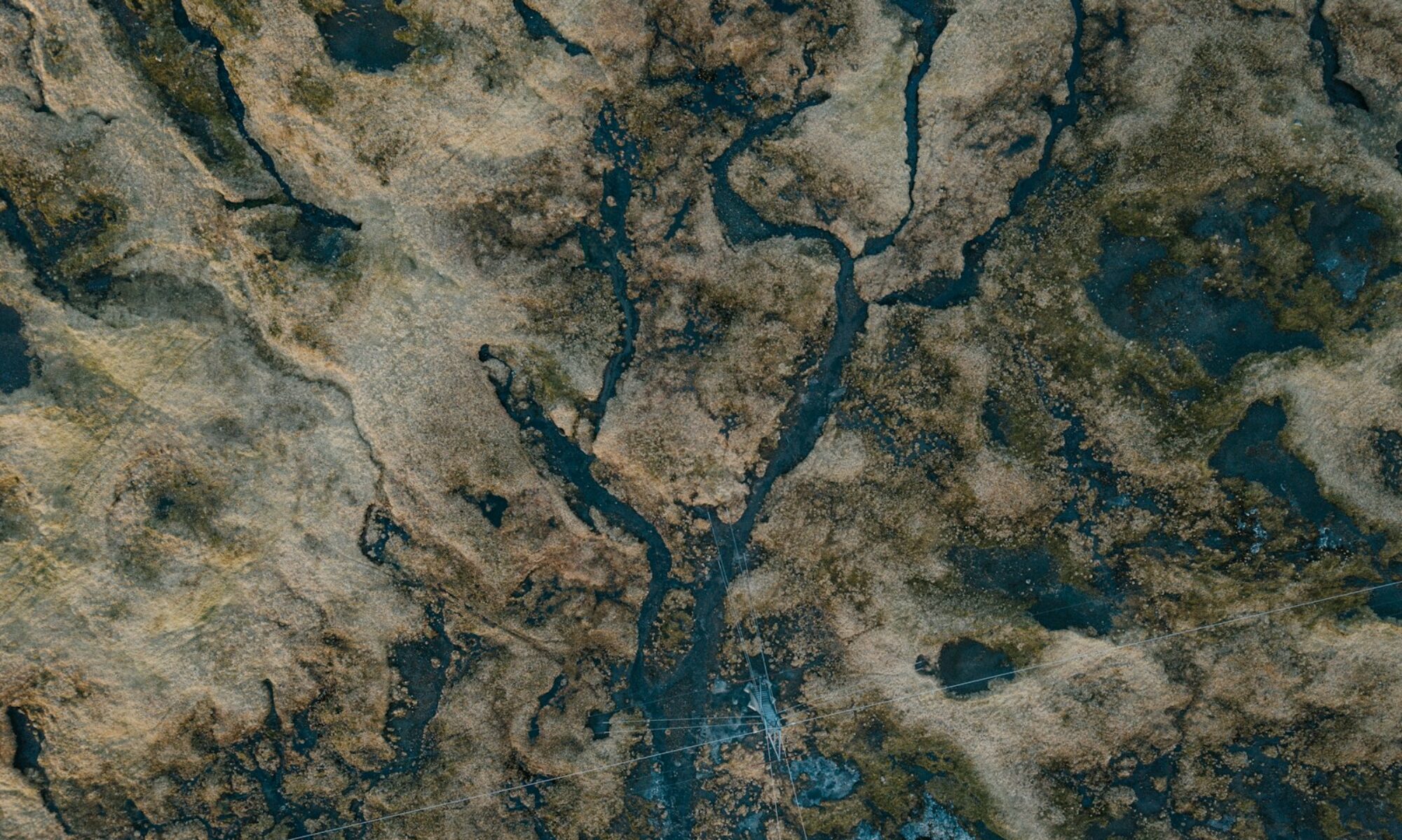 an aerial view of a body of water